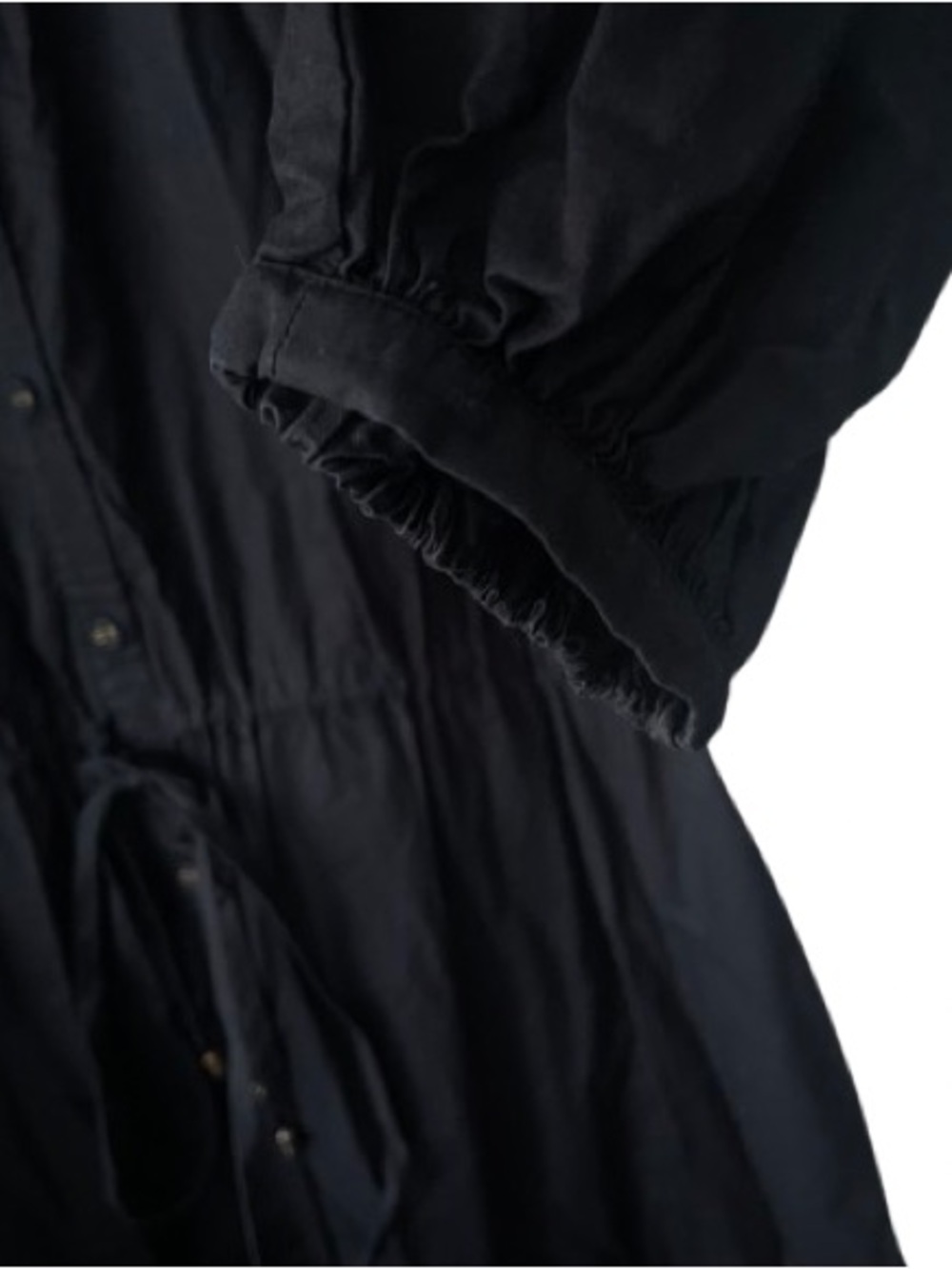 Cara Cara Hutton Black Button-Front Tiered Midi Dress - Picture 9 of 12